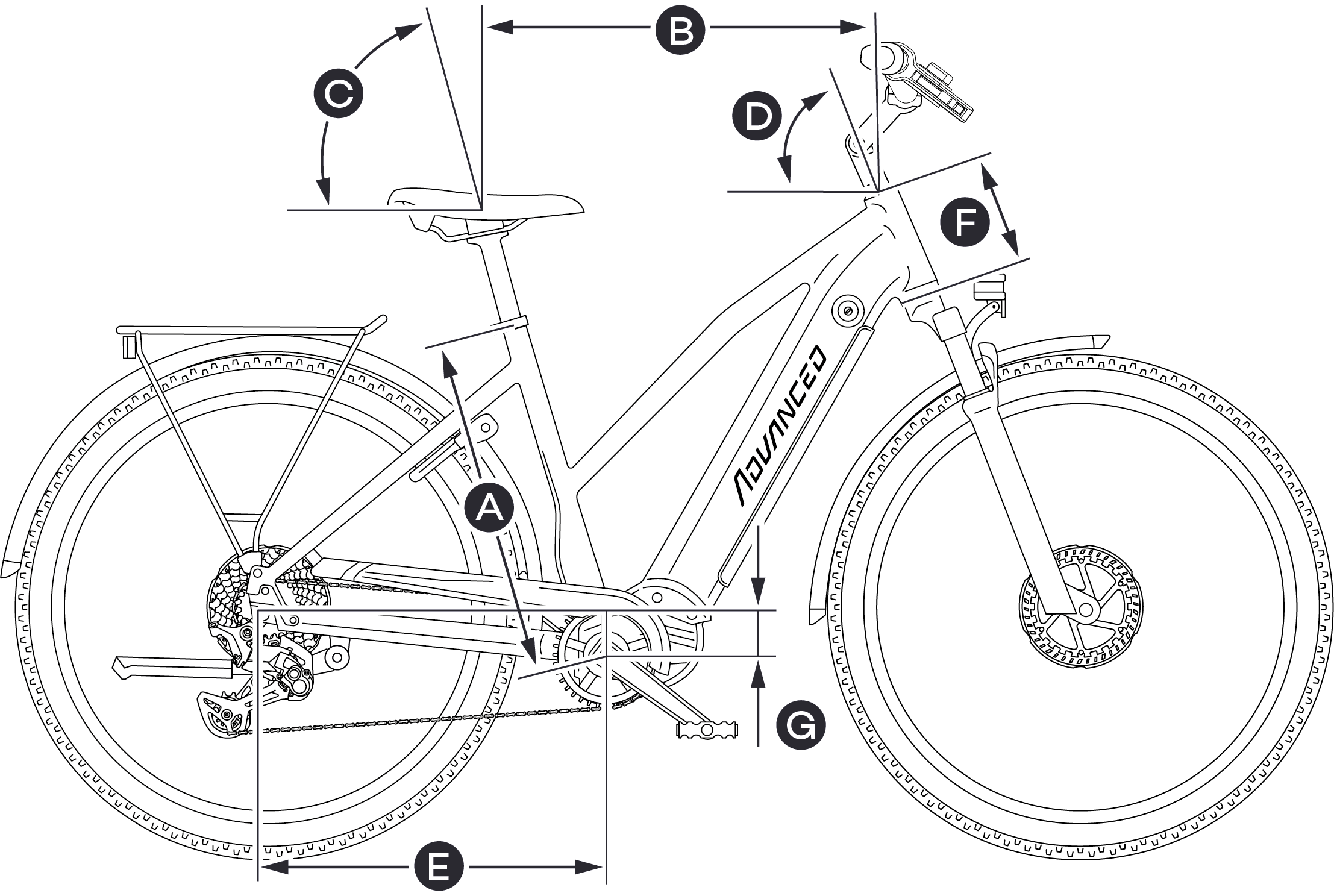 E-Bike Trekking Pro Mixed 50 Dunkel Grau Weinrot J7A9746 Geo - Advanced Ebike